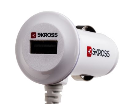 SKROSS Micro-USB Zigarettenanzünder Ladegerät, 10 → 16V Dc Input 5V Dc Output USB 2 X 1A, L. 45.69mm B. 26.02mm