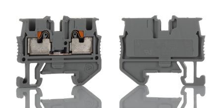 Phoenix Contact MPT 1.5/S Series Grey Feed Through Terminal Block, 1.5mm², Single-Level, Push In Termination