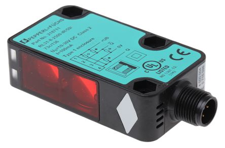 Pepperl + Fuchs Kubisch Optischer Sensor, Diffus, Bereich 2,5 M, Gegentakt Ausgang, 4-poliger M12-Steckverbinder