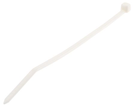 Thomas & Betts Cable Ties, Standard, 100mm X 2.5 Mm, White Nylon, Pk-100