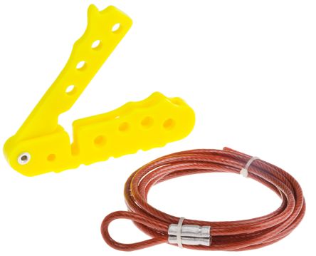 RS PRO 安全挂锁, PVC/钢制 钢缆锁, 4孔