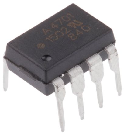 Broadcom THT Optokoppler AC/DC-In / Open-Collector-Out, 8-Pin DIP, Isolation 3750 V Eff.