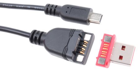 Rosenberger USB-Kabel, USBA / Mini-USB B, 800mm USB 2.0 Schwarz