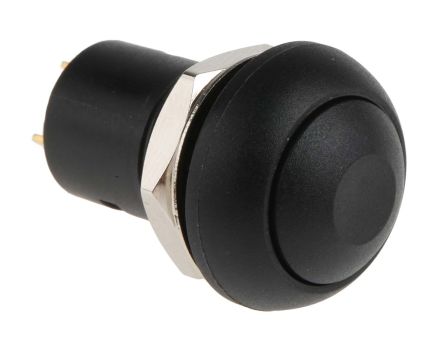RS PRO 黑色微型按钮开关, 印刷电路板安装, 闭锁操作, 面板开孔直径13.6mm, 无指示灯, 单刀单掷