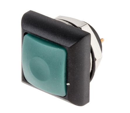 RS PRO 绿色按钮开关, 印刷电路板安装, 瞬时操作, 面板开孔直径13.6mm, 无指示灯, 单刀单掷