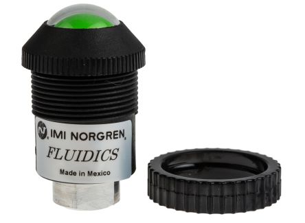 Norgren IMI Green, Red Panel Mounting Visual Indicator, 8.6bar, G 1/8 Inlet Port, 30mm Mount Hole