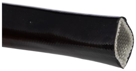 Alpha Wire Expandable Braided Fiberglass PVC Black Cable Sleeve, 16.63mm Diameter, 30m Length, FIT Wire Management