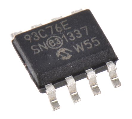 Microchip 8kbit Serieller EEPROM-Speicher, Seriell (3-Draht) Interface, SOIC, 400ns SMD 1024 X 8/512 X 16, 1024/512 X