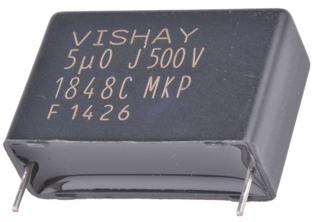 Vishay MKP1848C DC-Link Folienkondensator 5μF ±5% / 500V Dc, THT Raster 27.5mm