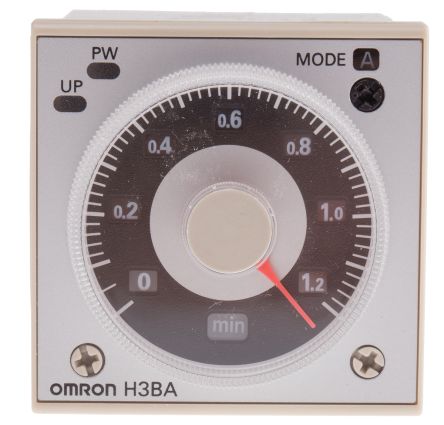 欧姆龙 Omron 时间继电器, H3BA 系列, 110V 交流, 1触点, 时间范围 0.05 s → 300h