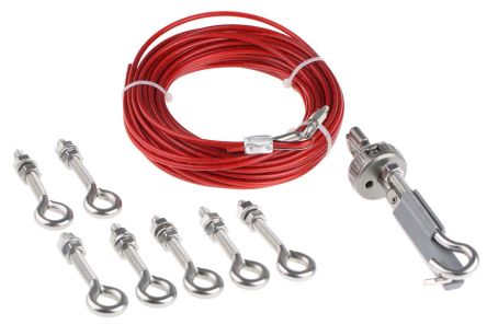 IDEM Kit De Cables 140012 Para Uso Con Interruptores Accionados Por Cable De Línea De Seguridad Acero Inoxidable 15m