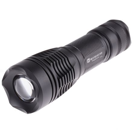 Nightsearcher LED Torch LED Rechargeable MEGAZOOM Battery pack, Black, Aluminium Case, 1000 lm