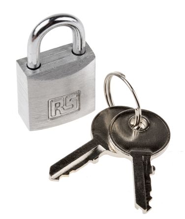 RS PRO Aluminium Vorhängeschloss Mit Schlüssel, Bügel-Ø 4mm X 16mm