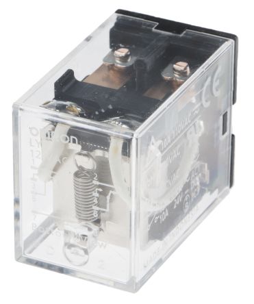 Omron Plug In Power Relay, 12V Ac Coil, 10A Switching Current, DPDT