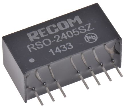 Recom RSO DC/DC-Wandler 1W 24 V Dc IN, 5V Dc OUT / 200mA 1kV Dc Isoliert