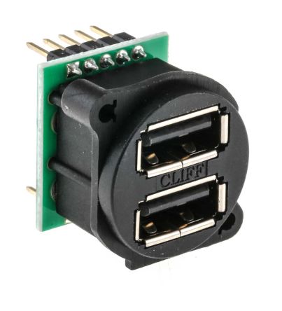 RS PRO USB-Steckverbinder 2.0 A, 2-Port Buchse, Tafelmontage