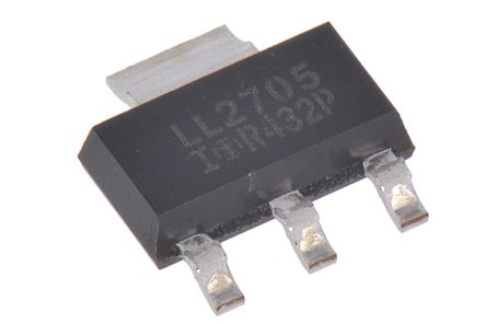 Infineon HEXFET 系列 Si N沟道 MOSFET IRLL2705TRPBF, 5.2 A, Vds=55 V, 3针+焊片 SOT-223封装