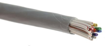 Alpha Wire EcoCable Mini ECO Steuerkabel, 15-adrig X 0,24 Mm² Grau, 30m, 24 AWG Ungeschirmt