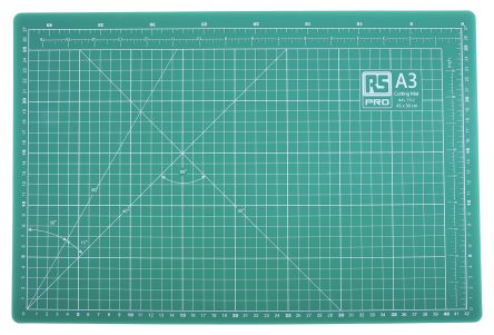 RS PRO 10mm Green Cutting Mat, L450mm X W300mm