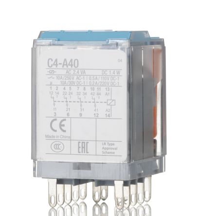 Turck C4-A40 Monostabiles Relais, Steckrelais 4-poliger Wechsler 6A 24V Dc Spule / 1.4W