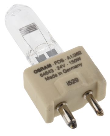 Osram Halogen-Projektorlampe 24 V / 150 W, 5000 Lm, 100h, GY9.5 Sockel, Ø 15mm