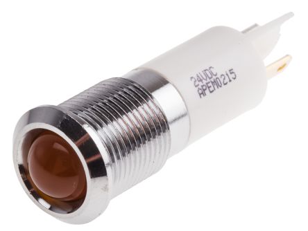 RS PRO LED Schalttafel-Anzeigelampe Orange 21.6 → 26.4V Dc, Montage-Ø 14mm