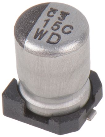 Nichicon Condensatore, Serie WD, 15μF, 16V Cc, ±20%, +105°C, SMD