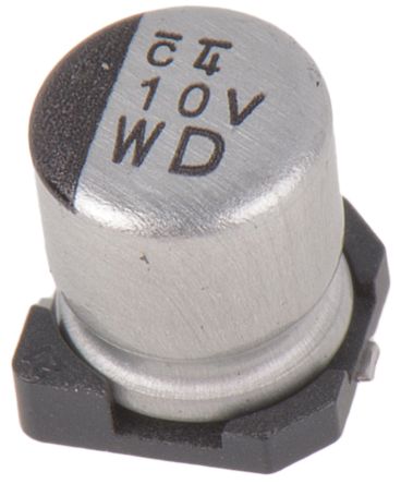 Nichicon WD, SMD Aluminium-Elektrolyt Kondensator 10μF ±20% / 35V Dc, Ø 5mm X 5.8mm, Bis 105°C