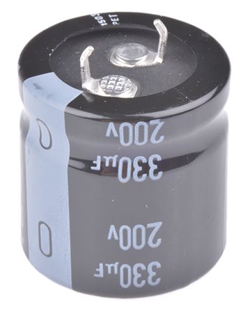 Nichicon GU Snap-In Aluminium-Elektrolyt Kondensator 330μF ±20% / 200V Dc, Ø 25mm X 25mm, Bis 105°C