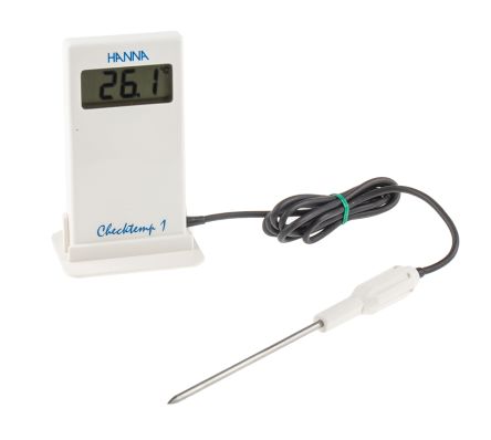 Hanna Instruments Digital Thermometer, HI 98509, Taschenformat, Bis +150°C ±0,3 (–20 +90 °C) °C, ±0,5 (Out-Seite) °C