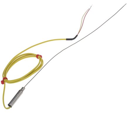 RS PRO k型热电偶, 1mm直径 x 250mm长探头, 最高感应+1100°C, 电缆接端, 1m线长, 不锈钢探头