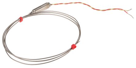 RS PRO k型热电偶, 1mm直径 x 1m长探头, 最高感应+1100°C, 电缆接端, 100mm线长, Inconel探头