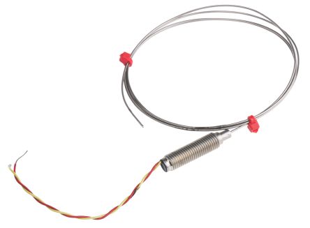 RS PRO k型热电偶, 1mm直径 x 1m长探头, 最高感应+1100°C, 电缆接端, 100mm线长, 不锈钢探头