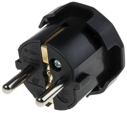 YC-DA-30Z-BLK RS PRO | RS PRO German Mains Plug Type F - German Schuko ...