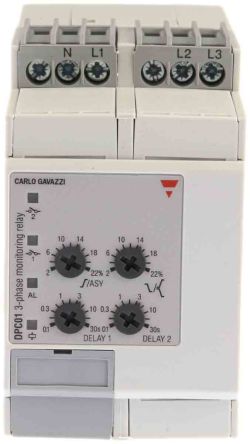 Carlo Gavazzi DPC01 Überwachungsrelais, Für Phase, Spannung 510 → 793V Ac 3, 3+N-phasig, 1-poliger Wechsler