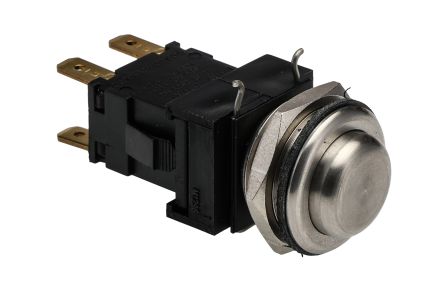 Arcolectric (Bulgin) Ltd 8300 Series Push Button Switch, Latching, Panel Mount, 19.2mm Cutout, DPDT, 250V ac, IP66