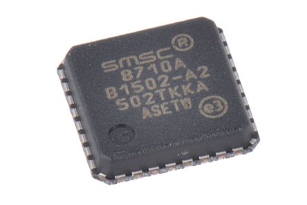 Microchip Transceptor Ethernet, LAN8710A-EZC-TR, 100Mbps, QFN, 32-Pines, 1,62 A 3,6 V