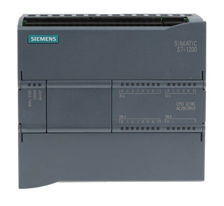 Siemens SIMATIC S7-1200 SPS CPU, 14 (Digital, 2 Schalter Als Analog) Eing. / 14 Digitaleing. Digital, Relais Ausg.Typ