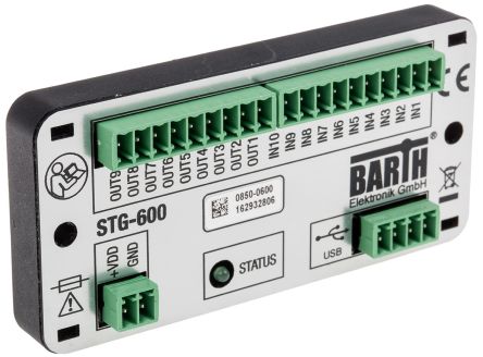 BARTH Lococube Mini-PLC Series PLC I/O Module For Use With STG-600, 7 → 32 V Dc Supply, PWM, Solid State Output,