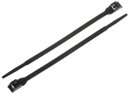 RS PRO Cable Tie, Double Locking, 180mm X 6 Mm, Black Nylon, Pk-100