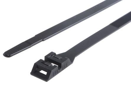 RS PRO 电缆扎带, 尼龙扎带, 双重锁定, 292mm长x9 mm宽, 黑色