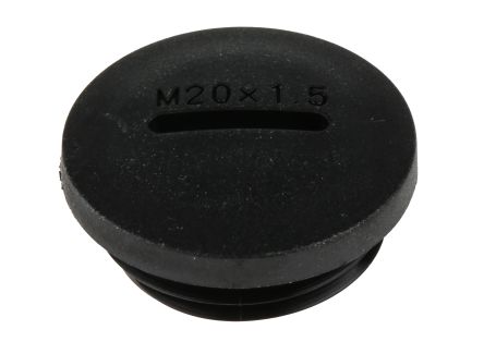 RS PRO Blanking Plug, M20, 19.9mm Hole Diameter, Nylon 66, 24mm Diameter, Threaded