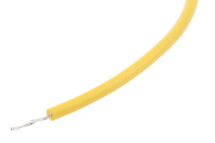 RS PRO Cable De Conexión, área Transversal 0,33 Mm² Filamentos Del Núcleo 17/0,16 Mm Amarillo, 600 V, Long. 100m, 22