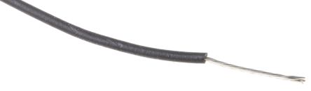 RS PRO Cable De Conexión, área Transversal 0,2 Mm² Filamentos Del Núcleo 11/0,16 Mm Negro, 300 V, Long. 100m, 24 AWG