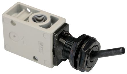SMC Toggle Lever Pneumatic Relay Pneumatic Manual Control Valve VM200 Series, R 1/4, 1/4, III B