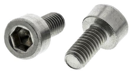 RS PRO Plain Stainless Steel Hex Socket Cap Screw, DIN 912, M3 X 6mm