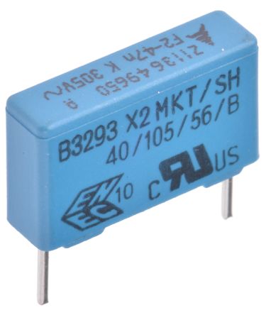 EPCOS B3293 X2 Folienkondensator 47nF ±10% / 305V Ac, THT Raster 15mm