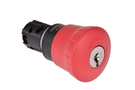 디바이스마트,기계/제어/로봇/모터 > 자동화(FA) > 제어 > 산업용 스위치,,3SU1000-1HF20-0AA0,Siemens SIRIUS ACT, Red, Key Reset 40mm Mushroom with Key Switch Head Emergency Button / 874-1699