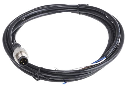 RS PRO Cable De Conexión, Con. A M12 Macho, 4 Polos, Con. B Sin Terminación, Long. 2m, 250 V, 4 A, IP67
