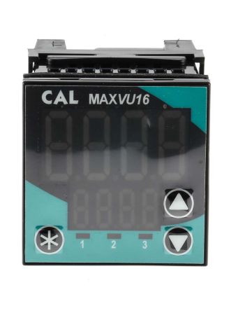 CAL MAXVU16 PID Temperaturregler 1/16 DIN, 2 X Relais Ausgang/ Universal, Pt100, Typ J,K,C,R,S,T,B,L,N Eingang, 110